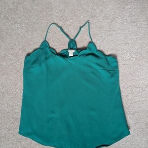 J. Crew Green Sleeveless Fitted Camisole